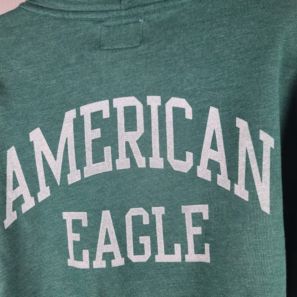American Eagle Outfitters Women's Green Fleece Full Zip Casual Hoodie Size L - Picture 8 of 10